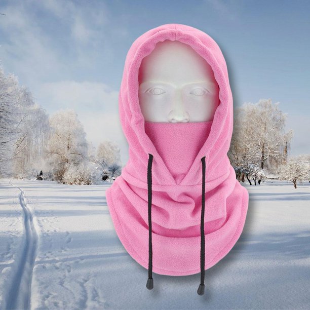 Máscara de esquí Máscara facial Mujeres Balaclava Fleece Hood Winter Head  Warmer Face Talla única Cola Sombrero cálido de invierno