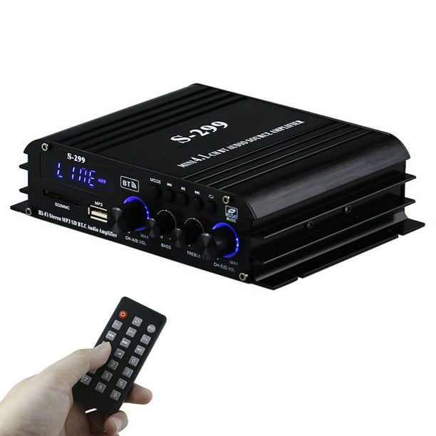 Máquina de sonido Irfora S-299 Mini 4.1 Amplificador de potencia estéreo de  audio BT Amplificador de audio de control remoto portátil para automóvil y