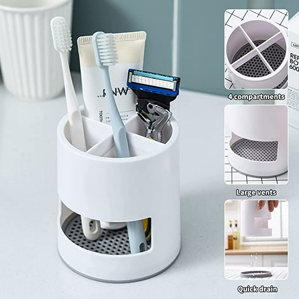 Soporte eléctrico para cepillos de dientes para niños, para baño, encimera,  organizador de cepillos de dientes de plástico y soporte para pasta de