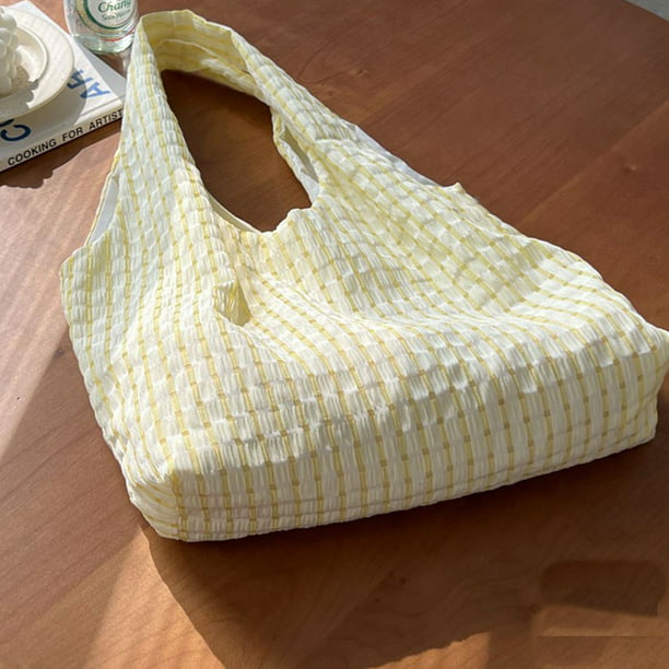 Bolso de hombro para mujer, bolsos de tela escocesa para mujer, bolso de  almacenamiento plegable a la moda (amarillo)