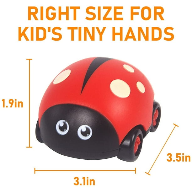Juguetes para niños pequeños de 1 2 3 4 años, juego de vehículos  alimentados por fricción, juguetes de coche para ir adelante y atrás para  1-4 niños y niñas, (4 paquetes) Adepaton YZY1012