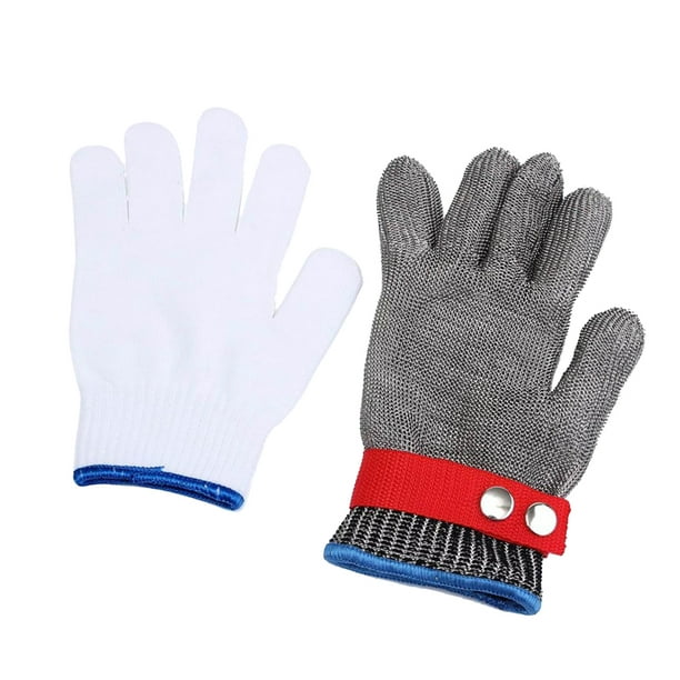 Schwer AIR-SKIN - Guantes resistentes a los cortes con extremadamente  ligeros y delgados, guantes de metal de alambre de nivel 5 para trabajo