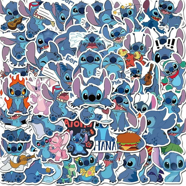 50 Uds. De pegatinas de dibujos animados de Lilo & Stitch, paquete de  pegatinas de grafiti de Pvc pa ZefeiWu 8390615035699