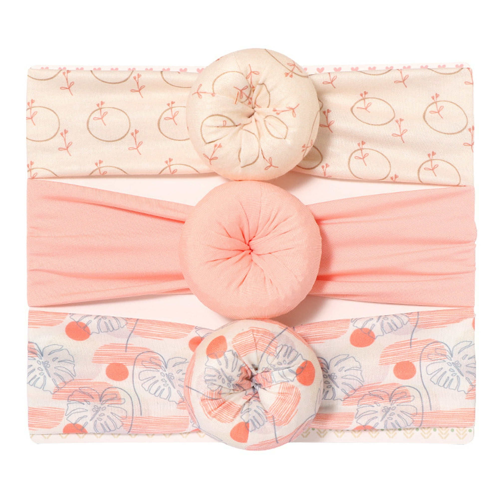 3 uds. Diademas con estilo de donut para bebé, cintas para el pelo, lazos  elásticos para bebés, niñas recién nacidas, niños pequeños