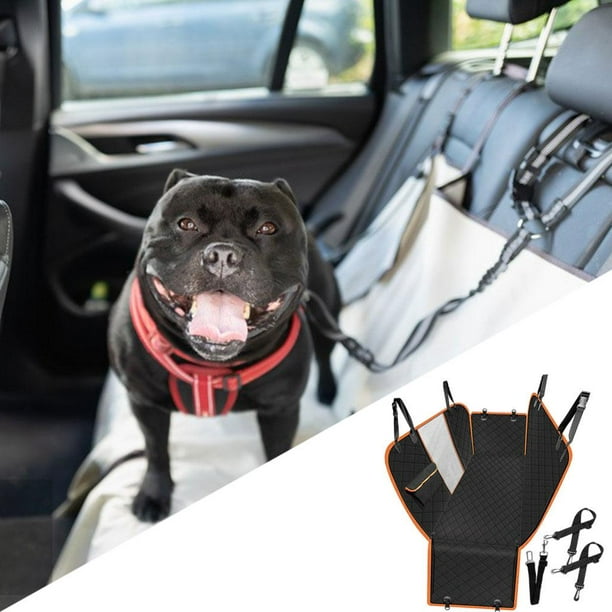 Funda impermeable para asiento de perro Funda antideslizante para asiento  de mascota Bolsillos con cremallera para asiento de coche para perros  Yinane Funda para asiento trasero de coche para perros