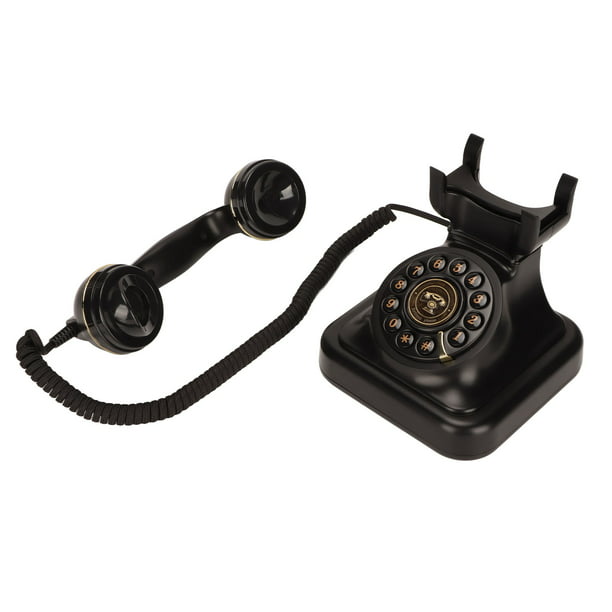 ciciglow Teléfono fijo retro, antiguo teléfono fijo vintage con dial de  botón para identificación de llamadas, calendario compatible con FSK DTMP  para