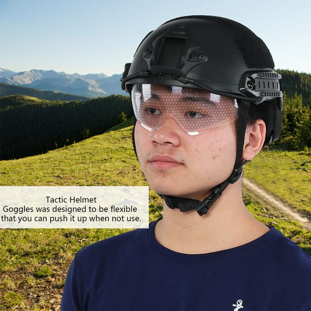 Casco táctico para adultos, multifuncional Airsoft Casco militar táctico  Ciclo Casco Gafas protectoras Versión para ciclismo de seguridad CS y casco