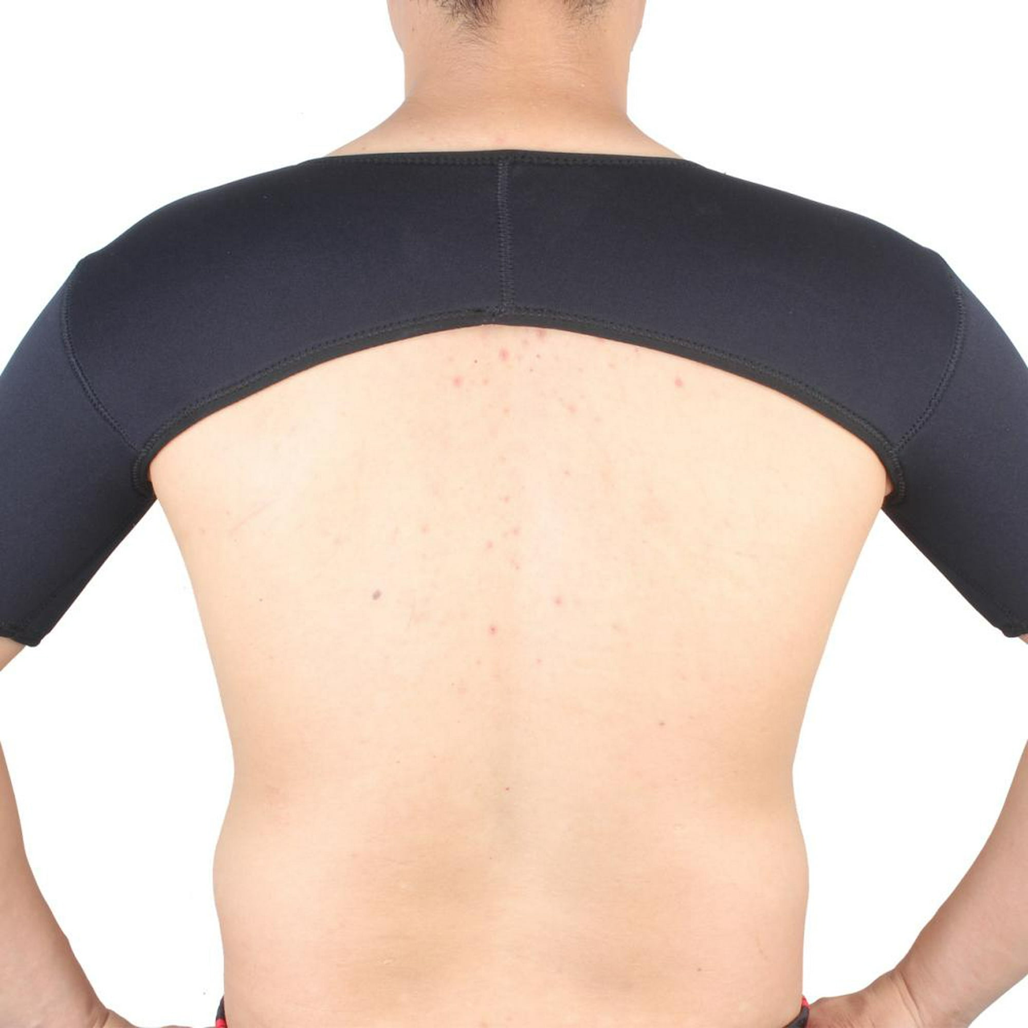  Corsé de doble correa de apoyo para hombro con envoltura  protectora de neopreno, H&PC 01986, L, Negro, 1 : Salud y Hogar