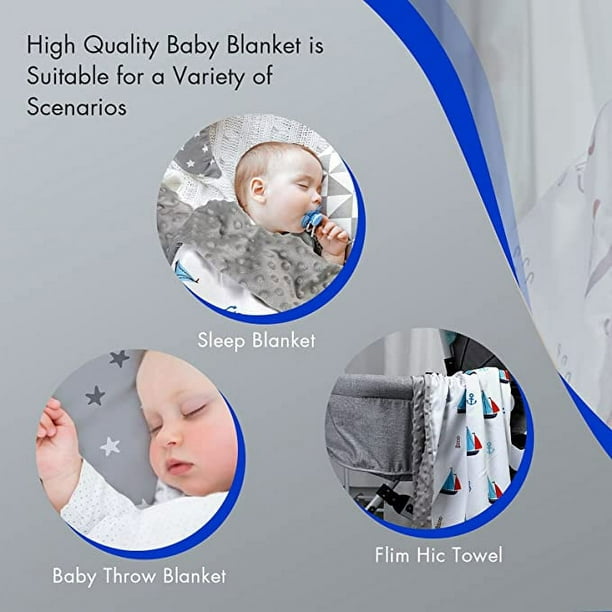 Manta ligera para bebé de alta calidad gris cuna