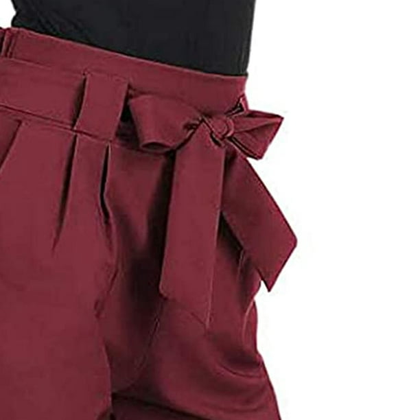Pantalones lápiz de cintura alta informales de primavera para mujer,  pajarita con cinturón elástico y bolsillos METRO Hugo Pantalones casuales de  cintura alta