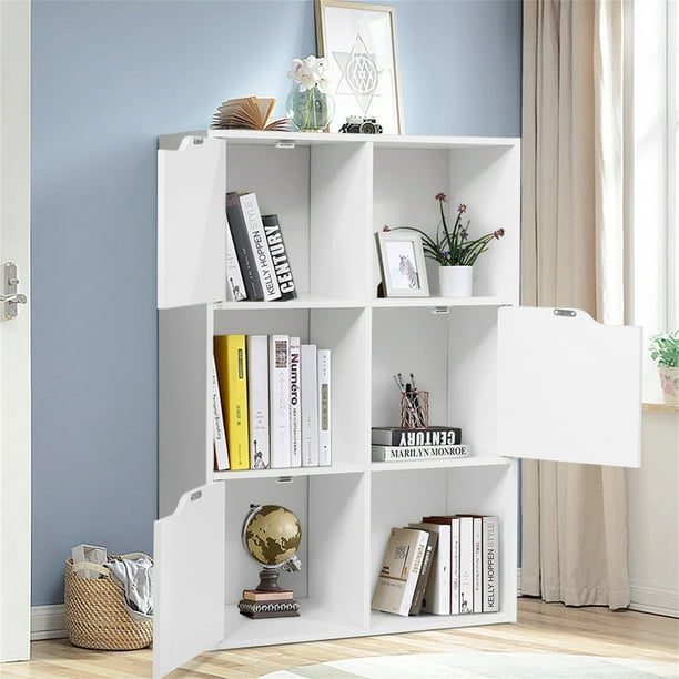 COSTWAY Estanteria Blanca con 8 Cubos, Libreria Estanteria de 3