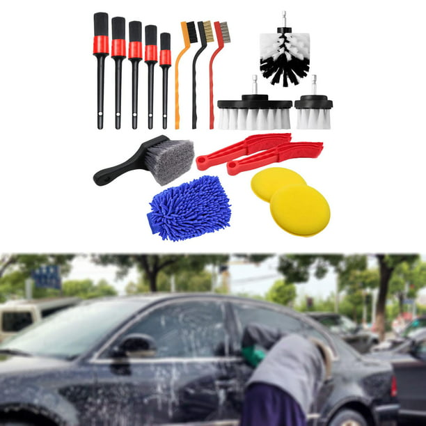Juego de cepillos de limpieza para automóviles de 14 piezas, cepillo para  detalles automáticos, kit de cepillos para limpieza interior y exterior de  automóviles, cepillo de limpieza para taladro eléctrico, cepillo para