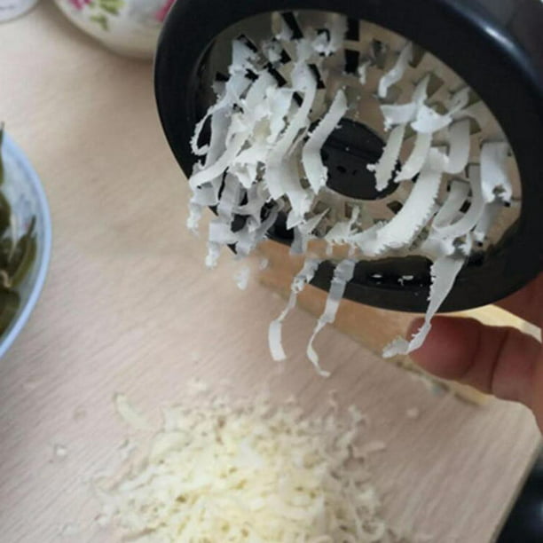  Rallador de queso giratorio manual de mano con tambor de acero  inoxidable para rallar queso duro, chocolate y nueces, herramienta de  cocina (/, negro, 1) : Hogar y Cocina