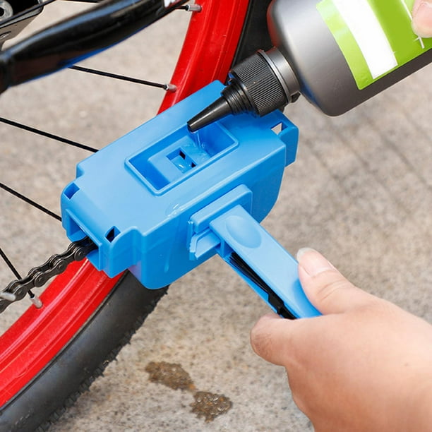 Depurador de cadena portátil, herramienta de mantenimiento de engranajes,  limpiador de cadena de bicicleta con volante, herramienta de cepillo de  Negro DYNWAVEMX Limpiador de cadena de bicicleta