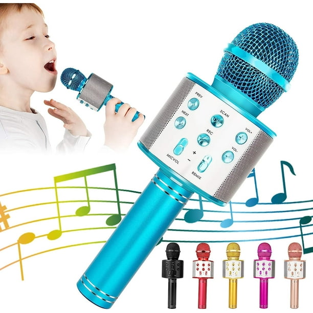Coshano Micrófono Inalámbrico Con Altavoz Y Luz Rgb Karaoke Bluetooth,  Infantil, Portátil Para Niños Y Adultos. (azul) con Ofertas en Carrefour