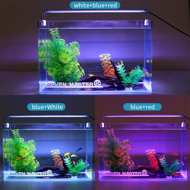 Luz LED para acuario, iluminación acuática, lámpara para pecera, luz para  de plantas, 24W 24W 48leds Yuyangstore Mini lámpara de luz de acuario