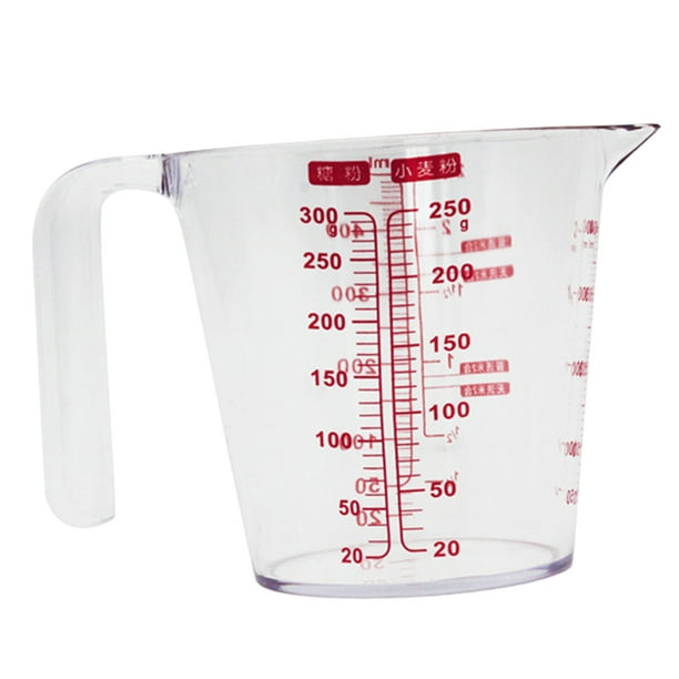 Hemoton Recipientes de harina, vaso medidor de líquido triangular, 8.5 fl  oz, jarra medidora de líquido para cocina, taza dispensadora, tazas