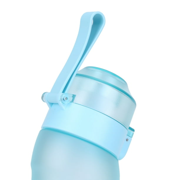 Botella de agua con sabor de 650 ml con pajita para beber más taza  reutilizable de agua (púrpura)
