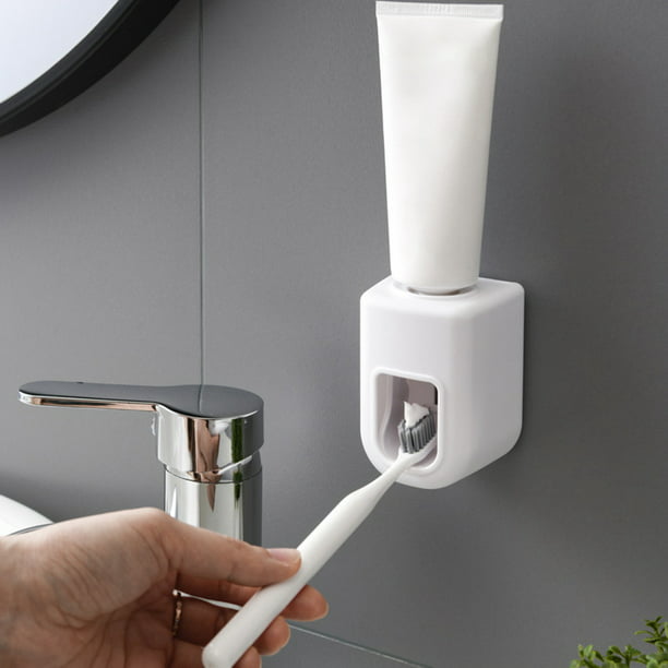 Dispensador De Pasta De Dientes Dispensador automático de pasta de dientes,  accesorios para el hogar de plástico montados en la pared (blanco) Likrtyny  Libre de BPA