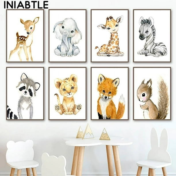 Lámina Wildlife - Sebra - animales - ilustración - habitación niños