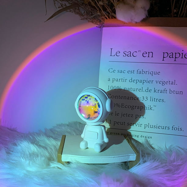 Proyección de puesta de sol Luz LED Robot Figura Lámpara  Proyector Rainbow Atmosphere Lámpara moderna LED Luz de piso Luz de noche  para sala de estar Personalidad Creativa Fondo Decoración de