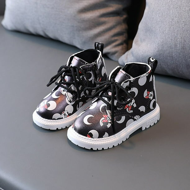 Zapatos informales de de Disney para niños, botas de nieve de dibujos animados de Mickey Mouse y Minnie para niños, botas deportivas para al aire libre, Boots24 Gao Jinjia LED