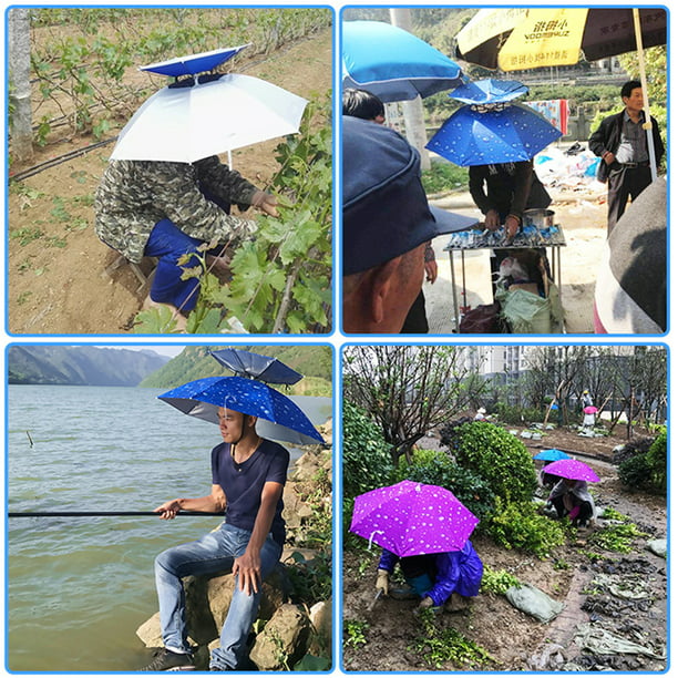 Paraguas para la cabeza Anti-lluvia Pesca Anti-Sol Paraguas Sombrero  Suministros para adultos (E) Likrtyny Para estrenar