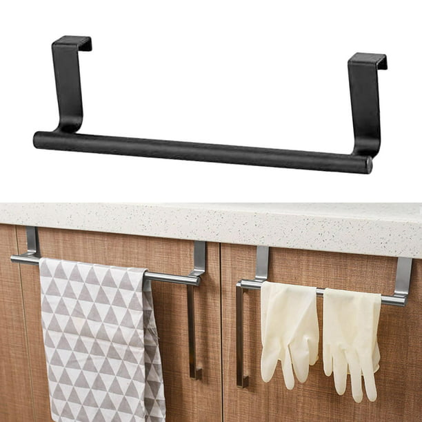 Toallero para gabinete, toallero de cocina de acero inoxidable sobre la  puerta, soporte para toallero de baño, colgador de toallas sobre el  gabinete