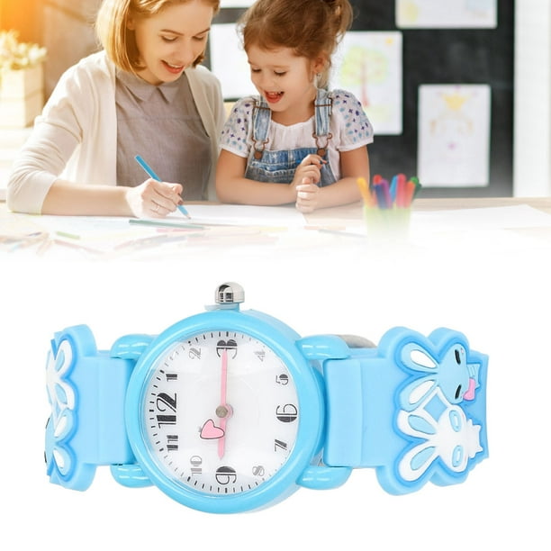 Reloj para niños Patrón de Dibujos Animados 3D Impermeable Lindo Números  Claros Escala Reloj de Pulsera para niños pequeños para niñas de 3 a 8 años  Azul