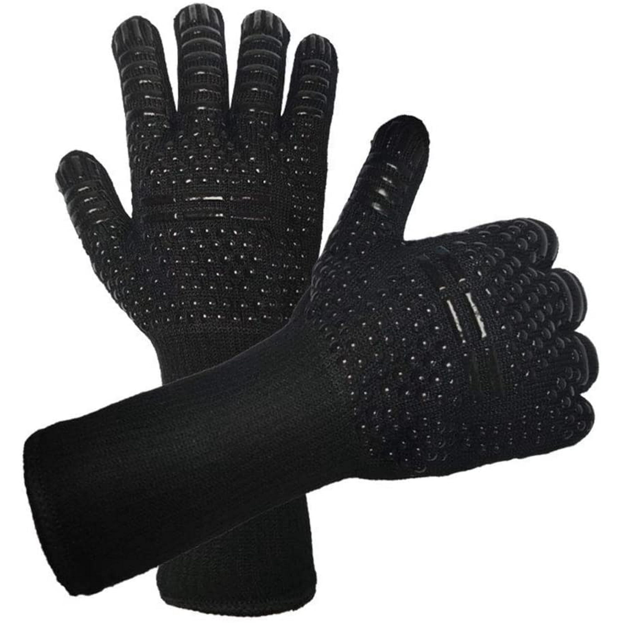 Klex Manoplas de horno de silicona extralargas y soportes para ollas,  resistencia al calor de 932 °F con guantes de horno acolchados y  almohadillas