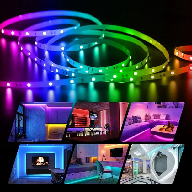 Luces De Tira LED Luz Color Casa Con Control Remoto RGB TV Para Decorar  Fiesta 