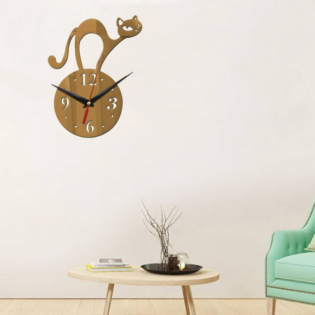 Relojes de Pared Espejo Irregular Minimalista para Decoración Del Hogar  Cocina , marrón BLESIY reloj decorativo