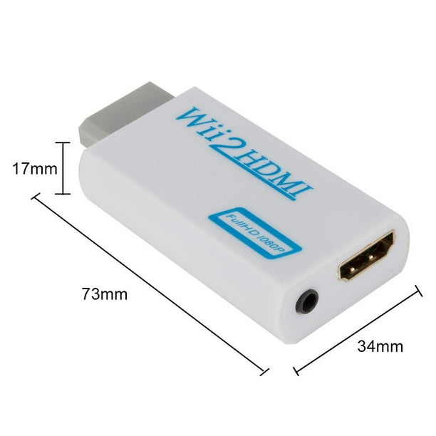 Adaptador convertidor Wii Hdmi, conector Wii a HDMI, salida de vídeo, audio  de 3,5 mm, compatible con todos los modos de visualización de Wii Ormromra  221465-1