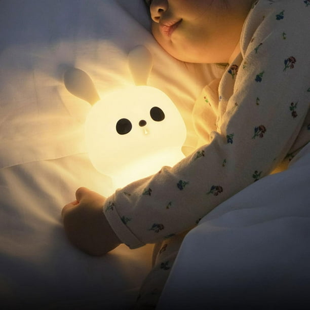 Luz nocturna para bebé, luz nocturna recargable para niños, luz nocturna  táctil con temporizador regulable de 8 colores, lámpara portátil de  silicona para cervatillo, luz nocturna para niños para dorm