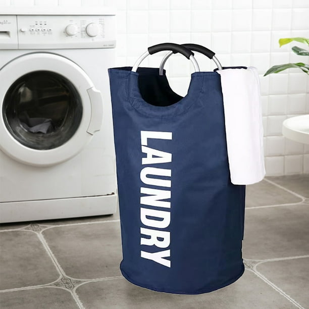 Cesta de ropa sucia, bolsa de lavandería plegable impermeable para  dormitorio familiar (azul oscuro) Hugtrwg Libre de BPA