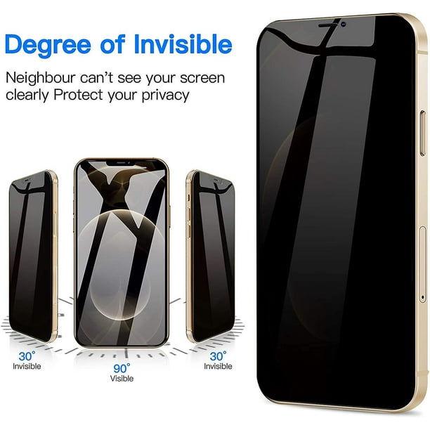 2+2Pack Protector de Pantalla Privacidad Vidrio Templado para iPhone 14 Pro  Max