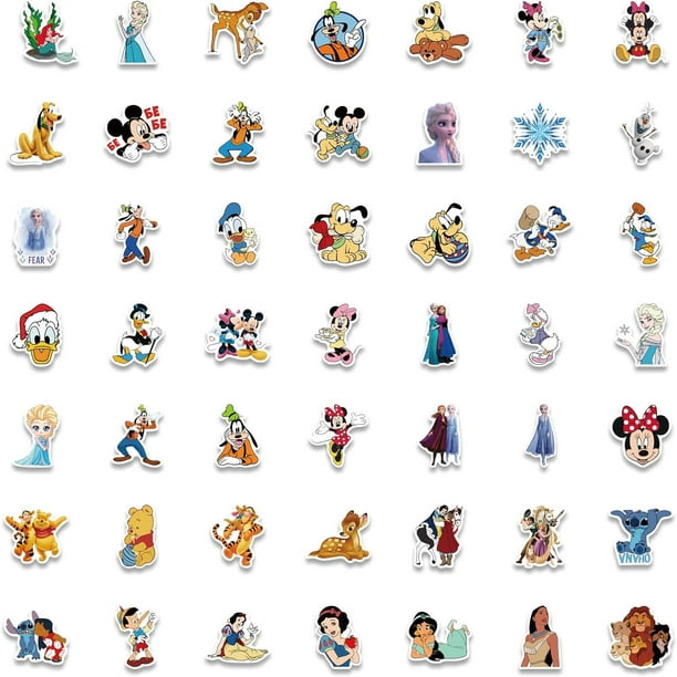 Paquete de 100 pegatinas de Disney para niños, pegatinas de princesas,  pegatinas de personajes de dibujos animados lindos, pegatinas de película,  pegatinas decorativas para niños, adolescentes, adulto