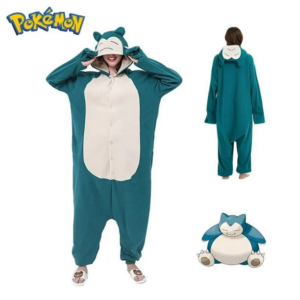 Pijama de una pieza de Pokémon para mujer, mono de Snorlax para adultos,  disfraz de Cosplay, ropa de dormir de Halloween, Kigurumi, traje de Navidad