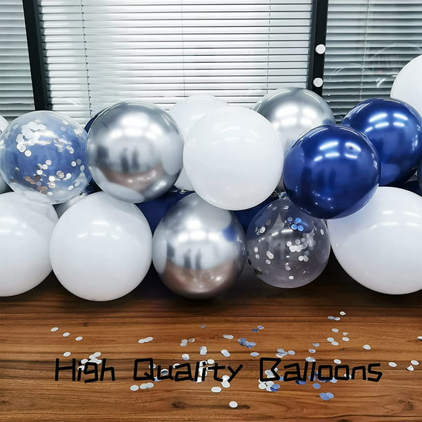 Globos pequeños de color azul marino, blanco y dorado, decoración de  fiesta, 5 pulgadas, 60 piezas de mini globos reales de graduación, para