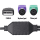 Adaptador de Cable USB PS2 para teclado y ratón con interfaz PS/2, controlador USB integrado y puerto PS2 compatible con conmutador KVM Ormromra 2035516-2 - imagen 2 de 8