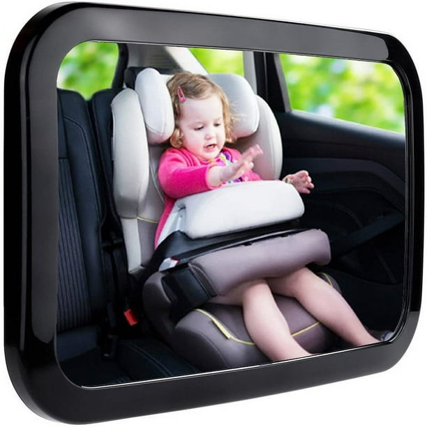 Espejo de coche para bebé, espejo retrovisor irrompible para seguridad del  asiento trasero, espejo de coche gira 360° con correas elásticas ajustables