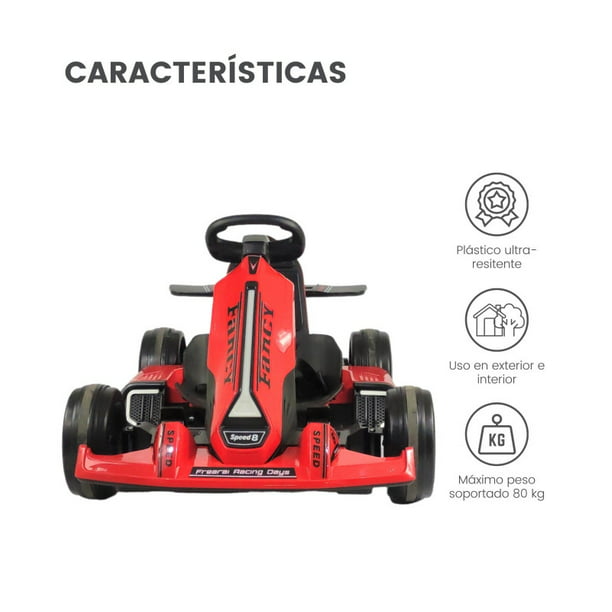 Go Kart eléctrico de 12 V, 7 Ah, auto de carreras al aire libre para niños  y adultos, vehículo eléctrico de juguete para niños y niñas con Bluetooth y