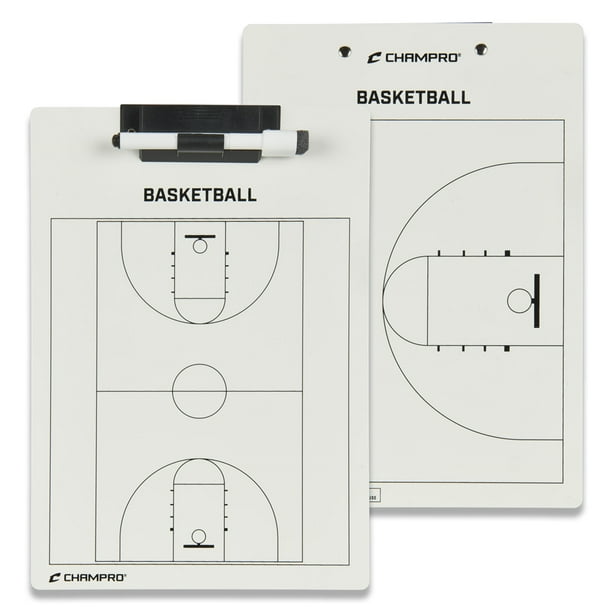 Tabla de entrenamiento de baloncesto – Pizarra blanca de baloncesto  profesional ultra gruesa para entrenadores incluye marcador y clips duales  –