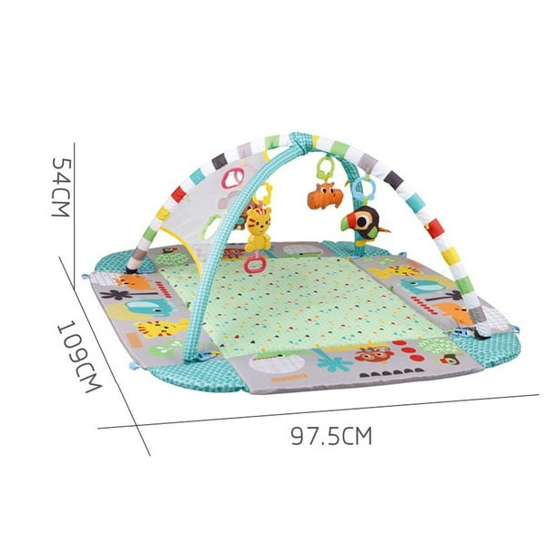 Tapetes de juegos para bebés y gimnasio, tapete de actividad para el tiempo  boca abajo con 6 juguetes para el desarrollo de habilidades sensoriales y