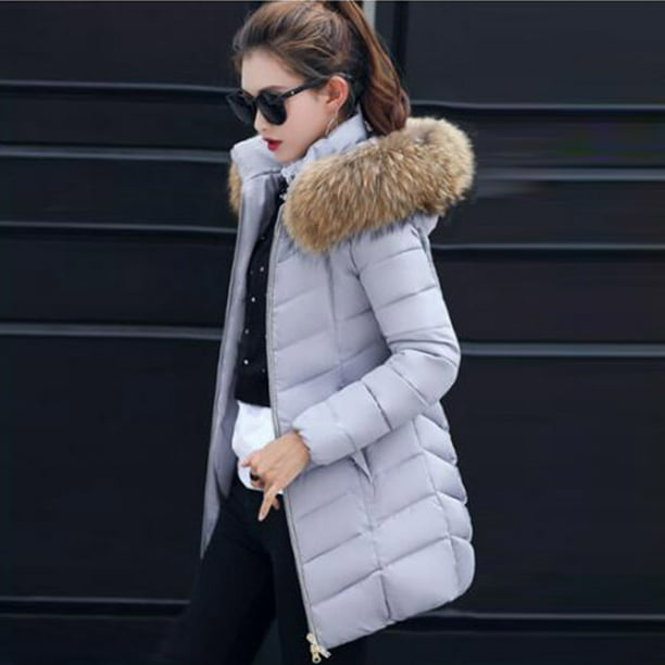 Comprar Chaqueta gruesa de plumón de longitud media para mujer, nueva  chaqueta de invierno, chaqueta holgada, ropa de abrigo para mujer,  tendencia