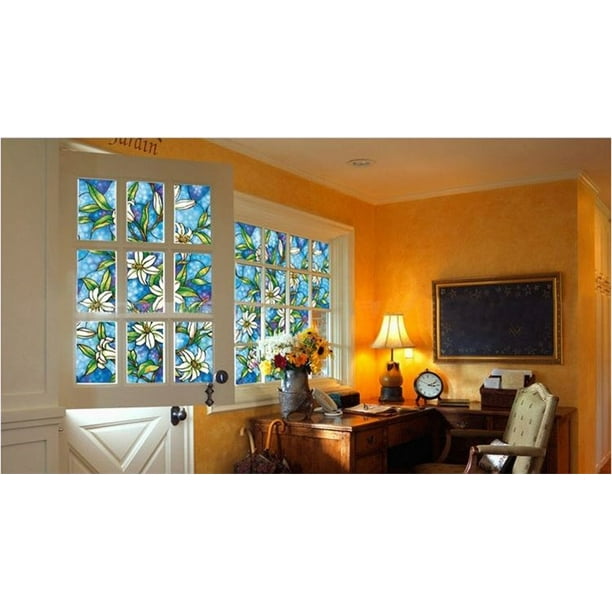  Vinilo decorativo de privacidad para ventana, color verde para  ventana, con bloqueo solar UV, control de calor, para puerta en casa y  oficina : Hogar y Cocina