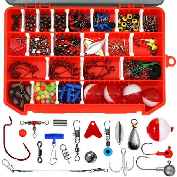263 piezas Kit de accesorios de pesca Kit de aparejos de pesca anzuelos  giratorios divididos