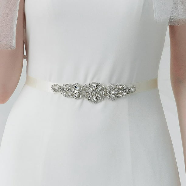 Fajas de cinturón de novia de diamantes de imitación para vestido de mujer,  cinturones de boda de diamante cinta de faja para vestidos de graduación de  dama de honor Feliz Sencillez