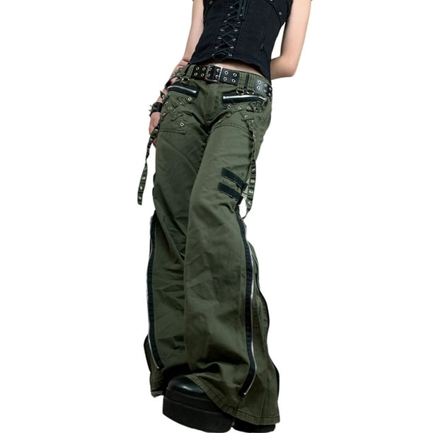 Pantalones holgados de cintura baja para mujer, pantalones Jogger