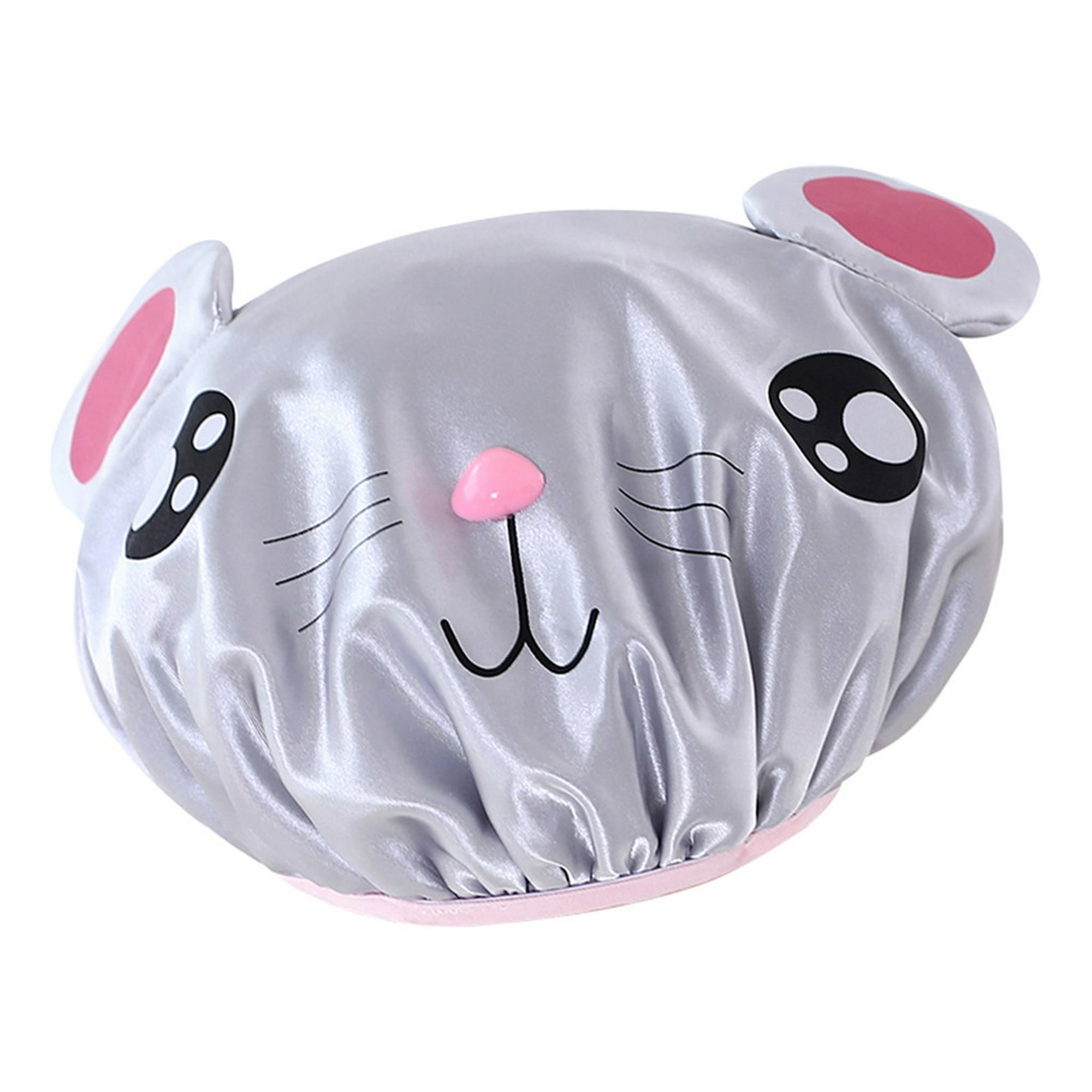 Gorro de ducha para niños, paquete de 3 gorras de ducha grandes  reutilizables de doble capa impermeable, gorras de ducha de plástico  lavables para